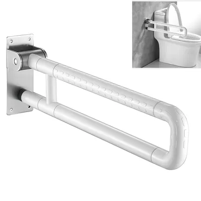 Produktbild von Stützgriffe, Aufstehhilfe Toilette, Haltegriff für Senioren, Behinderten WC Haltegriff Dusche Klappbar, Edelstahl, Rutschfest, Tragfähigkeit von 350kg