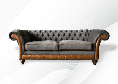Produktbild von Sofa 3 Sitzer Klassisch Design Sofas Polster Leder Moderne Couchen Chesterfield
