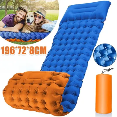Produktbild von 193*68*8cm Isomatte Selbstaufblasend, Luftmatratze Camping mit Fußpumpe,Outdoor Isomatte Camping Ultraleicht Kleines Packmaß Camping Schlafmatte