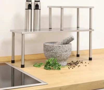 Produktbild von HI Küchenregal 2 Böden Silbern