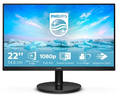 Produktbild von Philips V Line 221V8A/00, 54,6 cm (21.5"), 1920 x 1080 Pixel, Full HD, LED, 4 ms, Schwarz