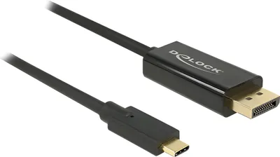 Zdjęcie produktu dla DeLOCK 85256, 2 m, USB Type-C, DisplayPort, Męska, Męska, Złoto