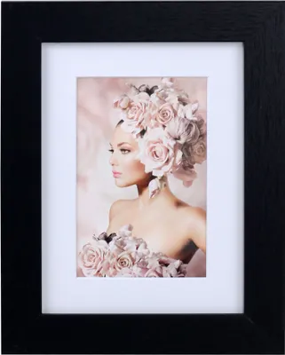 Produktbild von Bilderrahmen Holz Rahmen Plexi Acryl Collage Wanddeko Poster quadratisch S215 - Farbe: Schwarz | Format: 15x20