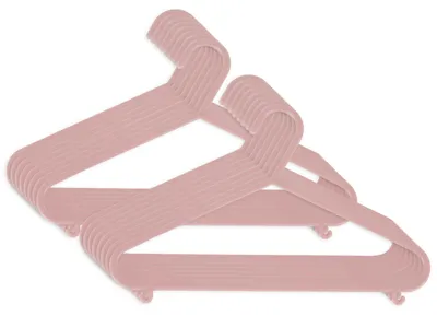 Produktbild von Bieco Kleiderbügel Kinder 16 St. Altrosa | Länge ca. 30 cm | Baby Kleiderbügel | Kunststoff Kleiderbügel Kinder Baby | Baby Organiser Für Kleiderschrank | Kleiderbügel Baby | Baby Clothes Hangers