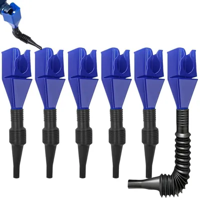 Image de Lot de 6 entonnoirs universels pour véhicules, pliables, avec clip, pour automobile, moto et usage domestique