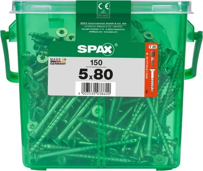 Produktbild von Spax Universalschrauben 5.0 x 80 mm TX 20 Senkkopf - 150 Stk.