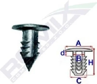 Produktbild von 25x ROMIX Clip Zier- / Schutzleiste C10000 für FIAT 126 (126) 6mm 13,9mm