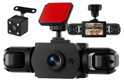 Imagen del producto de Cámara para el tablero del coche, resolución 1080P, con cuatro cámaras HD, e incluye una tarjeta de 64G