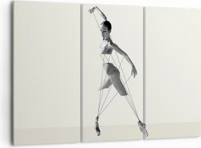 Produktbild von Bild auf Leinwand - Leinwandbild - 3 Teile - Surreal Ballerina Marionette - 105x70cm - Wand Bild - Wanddeko - Wandbilder - Leinwanddruck - Bilder - Wanddekoration - Leinwand bilder - CE105x70-4812