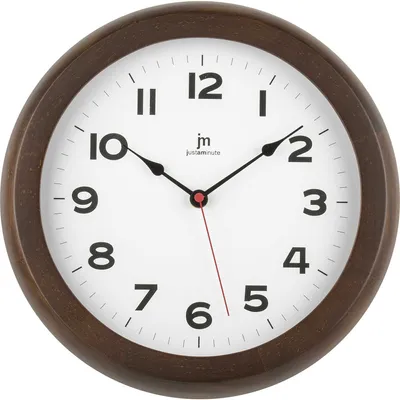 Obrázek produktu pro Lowell Justaminute 21034N, Zeď, Hodiny, Kruh, Dřevo, Dřevo, Dospělí