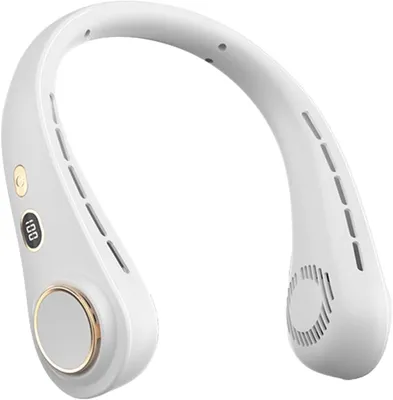 Produktbild von Wearable Bladeless Nackenventilator 720° Luft 5Stufen Weiß.