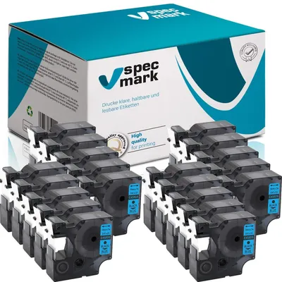 Produktbild von DYMO-kompatible Etikettenband, 19 mm x 7 m, Set mit 20 Stück