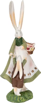 Produktbild von Clayre & Eef Figur Kaninchen 10x7x25 cm Grün Polyresin