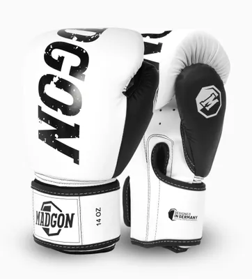 Produktbild von MADGON Boxhandschuhe Boxhandschuhe Rookan weiß, 14 oz