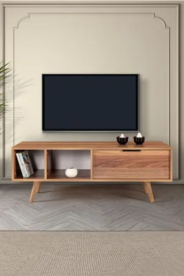 Produktbild von Skye Decor, Hochwertiger TV-Ständer aus Walnuss, 100% Melamin, 130 cm, 3-teilig
