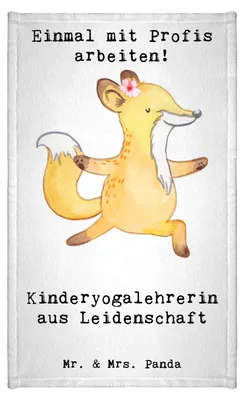 Produktbild von Mr. & Mrs. Panda Baumwollhandtuch Kinderyogalehrerin Leidenschaft - Weiß - Geschenk, Handtuch Gäste-WC, Gästetuch, Klein, badezimmer, Gästehandtuch 30x50