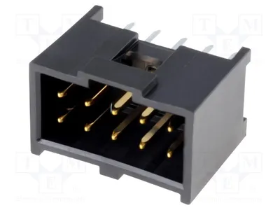 Image de 1 connecteur femelle 2,54 mm, référence 90130-1210 - Connecteur plaqué or, type traversant, broche mâle, 10 broches, droit