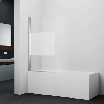 Zdjęcie produktu dla Parawan nawannowy MARWELL White Glow - 1-skrzyd?owy.140x80cm - parawan do wanny bia?y - kabina prysznicowa