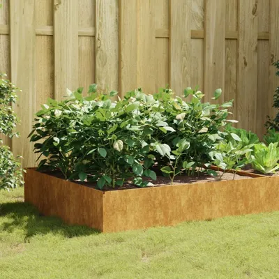 Image de Maison Exclusive - Plate-bande surélevée 100x100x41 cm en acier Corten