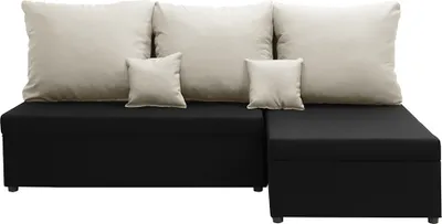 Produktbild von Ecksofa mit Schlaffunktion BODO - Schwarz/Creme