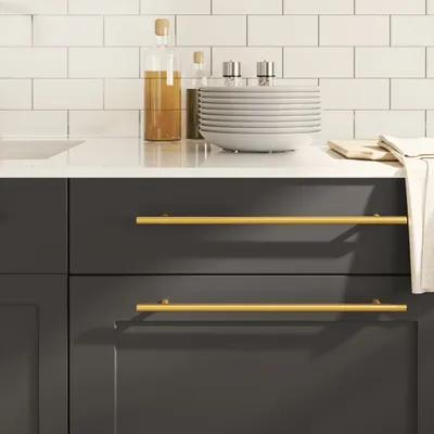 Produktbild von "im Angebot" Möbelgriffe 5 Stk. Golden 320 mm Edelstahl - Schrankgriffe CC1200