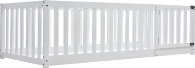 Immagine prodotto di okwish Letto per bambini 90 x 200 cm, struttura in legno con rete e porta, bianco (senza doghe)