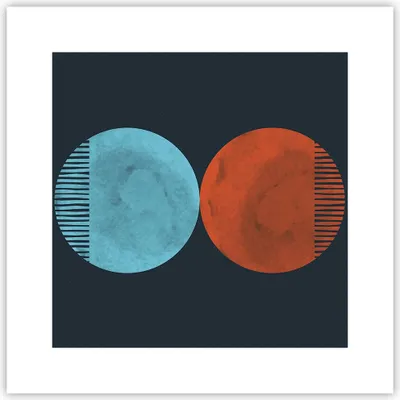 Produktbild von Poster - Poster ohne Rahmen - Abstraktion Blau Rot - 30x30 cm - Wand Bild - Wanddeko - Wandbilder - Kunstposter - Wandposter - Bilder - Kunstdruck - Wanddekoration - Wandbild - P2XAC30x30-4720