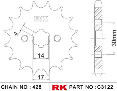 Immagine prodotto di Pignone di trasmissione RK 3122, 15 denti