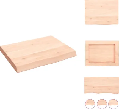 Produktbild von vidaXL Wandregal 40x30x(2-4) cm Massivholz Eiche Unbehandelt -  Wandregale