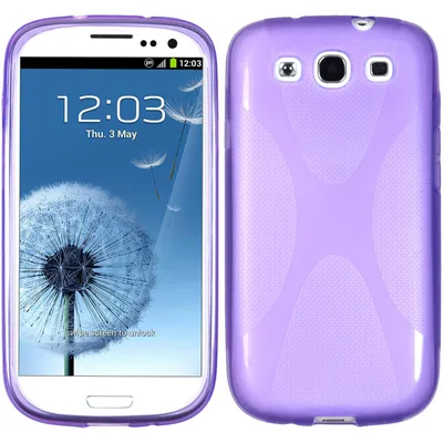 Produktbild von PhoneNatic Case kompatibel mit Samsung Galaxy S3 - lila Silikon Hülle X-Style + 2 Schutzfolien