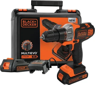 Produktbild von Black & Decker MT218KB, Handbohrmaschine, Schwarz, Orange, 800 RPM, Akku, Lithium-Ion (Li-Ion), 18 V