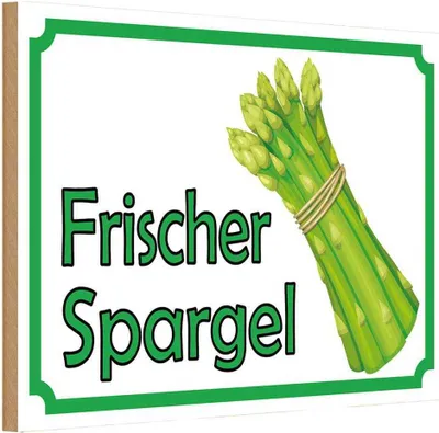 Produktbild von vianmo Holzschild 20x30 cm frischer Spargel Restaurant Essen Trinken