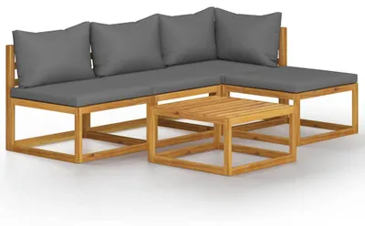 Produktbild von vidaXL 5-tlg. Garten-Lounge-Set mit Auflagen Massivholz Akazie
