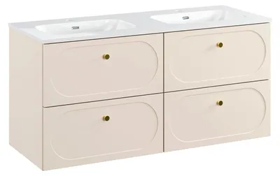 Produktbild von Doppelwaschtisch 120.4cm Sanae mit 4 Schubladen, Sandbeige