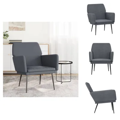 Obrázok produktu pre vidaXL Kreslo tmavosivé 62x79x79 cm zamat - Kreslo