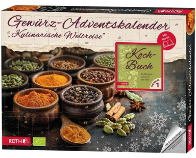 Produktbild von Adventskalender 'Bio-Gewürz-Adventskalender' Kulinarische Weltreise bestückt
