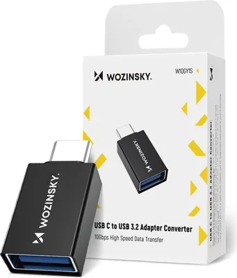 Zdjęcie produktu dla Adapter Wozinsky W10Gy1S Usb-C - Usb-A 3.2 10Gb/S - Czarny