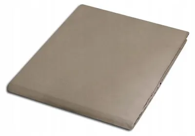 Produktbild von Karo Satinsatin-Betttuch ohne Gummizug 200x220 Dunkelbeige