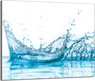 Produktbild von Herdabdeckplatte 60x52 Glaskeramikkochfeld Abdeckung Spritzschutz Glasplatte Deko Schneidebrett, Wasser Blau
