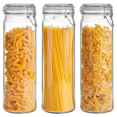 Vorratsgläser 2 l, 3er-Set, Bügelverschluss, Glas, luftdicht
