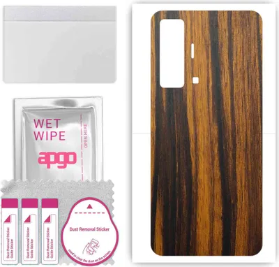 Produktbild von apgo Rückseite Schutzfolie, Skin, kompatibel mit vivo X50, Hinten Displayschutzfolie aus Vinylfolie, kratzfest, einfache Montage - Tigerwood