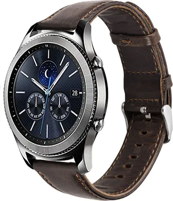 Produktbild von Strap-it Samsung Gear S3 Classic / Frontier Armband Leder (Dunkelbraun)
