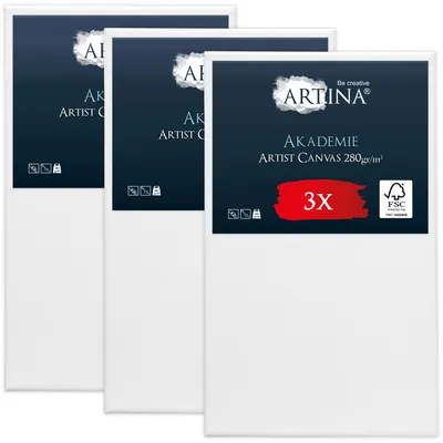Image de Artina Toile sur châssis Académie, 60 x 100 cm, lot de 3