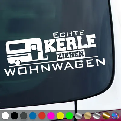 Produktbild von PantherPixel Echte Kerle Aufkleber Bus Camper Wohnmobil Wohnwagen Sticker Auto Geschenkidee Farbe Weiss