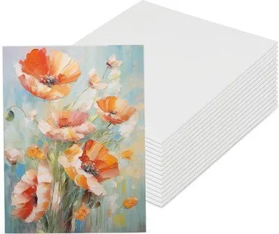 Zdjęcie produktu dla 15 arkuszy do malowania farbami akrylowymi i olejnymi – białe – do szkiców i rysowania – wymiary 13 x 18 cm