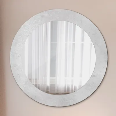 Produktbild von Ø60cm Spiegel - Glasrahmen mit Aufdruck - Wandspiegel Schlafzimmer - Blumen Mohnblumen
