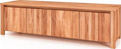 Produktbild von Kommode Tinci aus Kernbuche massiv 150x45x43 mit 4 Türen und Holzbeinen