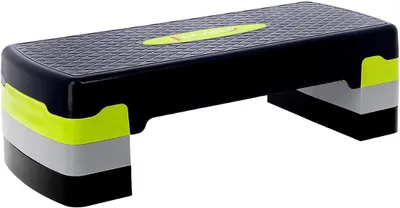 Obrázok produktu pre Fitness stepper 67 cm, zeleno-sivá, 3 výšky, pre kardio tréning