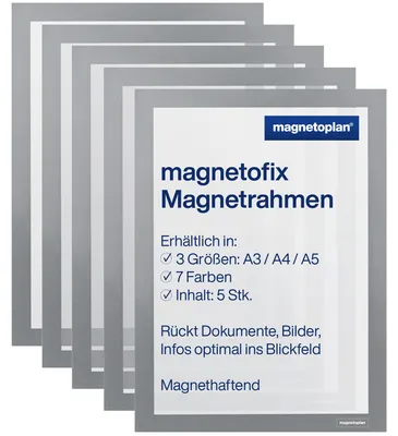 Imagen del producto de magnetoplan: Ventana de visualización magnética Magnetofix, tamaño A3, color gris