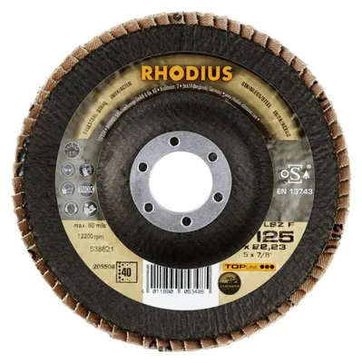 Image de Rhodius Disque abrasif LSZ F 125x22,23mm Granulométrie 40 Acier inoxydable Topline - 205508